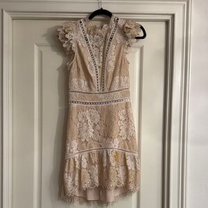 Open back lace Saylor mini dress